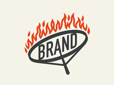 Branding Iron 📌 Logo for Sale barbecue bbq beef branding branding iron cattle fast food fiery fire flame grill hot incandescent livestock logo red hot restaurant stamp steak steakhouse