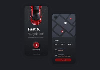 Fuel & Gas Delivery App car clean fleet management fuel gas delivery ios map mobile oil on demand orders payment popular shot repair schedule service slot ui ux