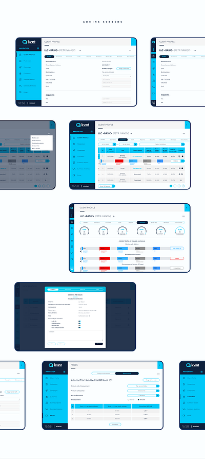 Admin Dashboard / KVINT admin angular dashboard inerface react robot ui ux voice web