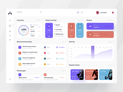 Fitness Tracker Dashboard activity app activity tracker charts daily task dashboard fitness gym health health app minimal sport statistics tracker training uiux userinterface design ux web workout