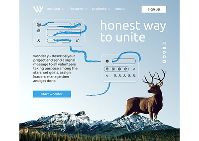 web design: landing page - wonder y app branding design landing uxui web web site