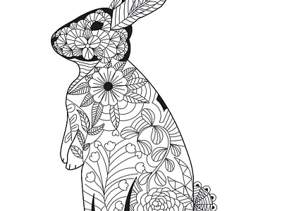 Jojo Bunny animal bunny flat flower illustration lineart rabbit vector