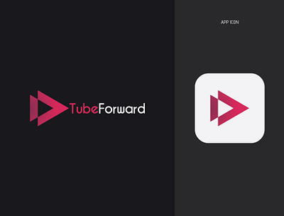 Tube Forward Logo app icon branding channel logo graphic design logo logo design minimal logo tube logo youtube logo