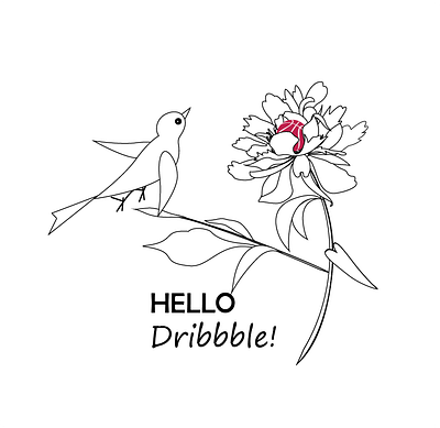 Black & white scene bird desire hello dribbble! illust illustration pion