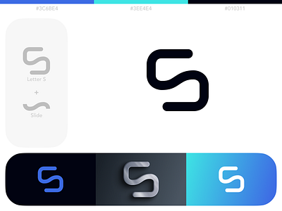 Logo | Slider_on_the_black aesthetic black blue blue gradient blue logo branding branding design gradient logo logo logo design meaning slide slider slider on the black variations winner winner gift