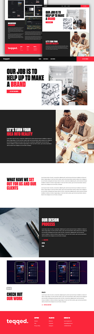 Teqqed landing page branding design illustration interaction logo ui ux vector web design xd