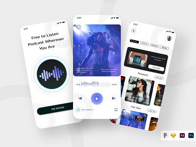 Podcast App ios design jannatul shourov mobile app podcast podcast app design podcast app ui podcast ui podcast ui design thedsquad ui design
