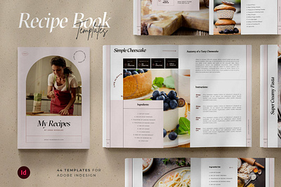 Recipe Cookbook Templates for Indesig baking blogger branding brochure chef clean cookbook cooking ebook food foodie indesign kitchen magazine recipe recipe cookbook recipe cookbook templates recipes restaurant template