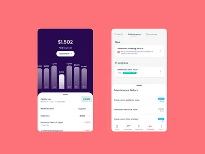 Property management income app android app fintech freelance designer ios property management ux visual design