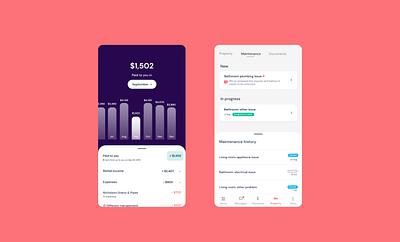 Property management income app android app fintech freelance designer ios property management ux visual design