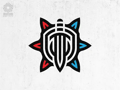 Sword And Shield Logo battle logo branding compass design identity line style logo logo logotype protection shield sword
