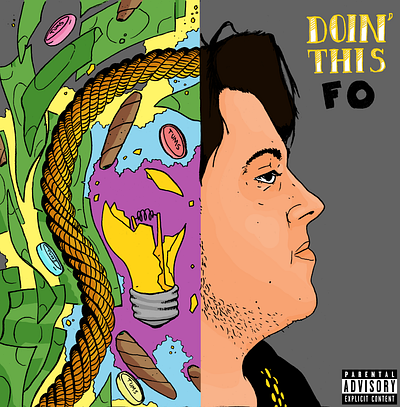 Doin' This - Big Fo Cover Art branding cartoon color design drawing illustration ink