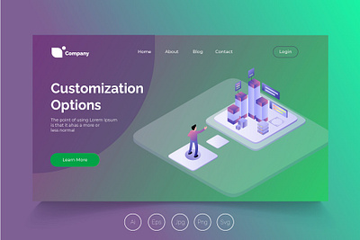 Isometric Landing Page vol.25 app banner branding concept design engine graphic design illustration isometric landing page management process profit ui ui design ux ux design web development web maintance website