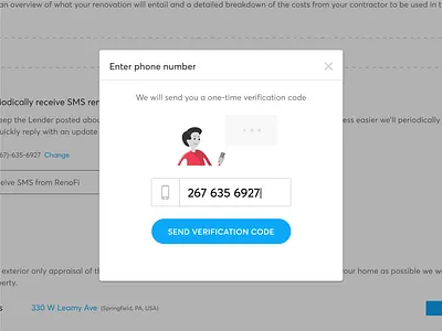 Phone number verification animation design illustration phone renovation ui ux verification web