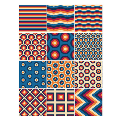 Retro patterns color digital fabric graphic design pattern retro