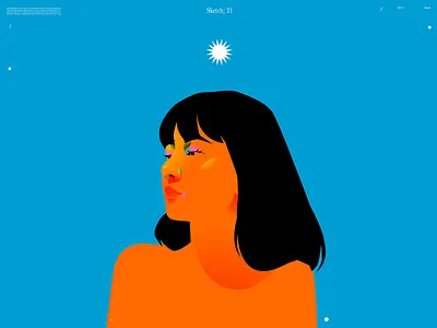 Baby blue abstract baby blue blue composition design girl girl illustration illustration laconic lines minimal portrait portrait illustration poster potrait illustration