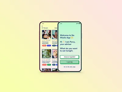 🥦 No Waste App 🥦 app design food waste mobile design no waste onboarding results sustainability thumbnails ui user research ux ux strategy