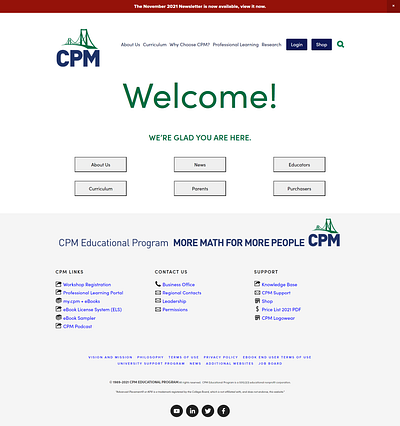 CPM Educational Squarespace Landing Page design editor x ui web swatchers