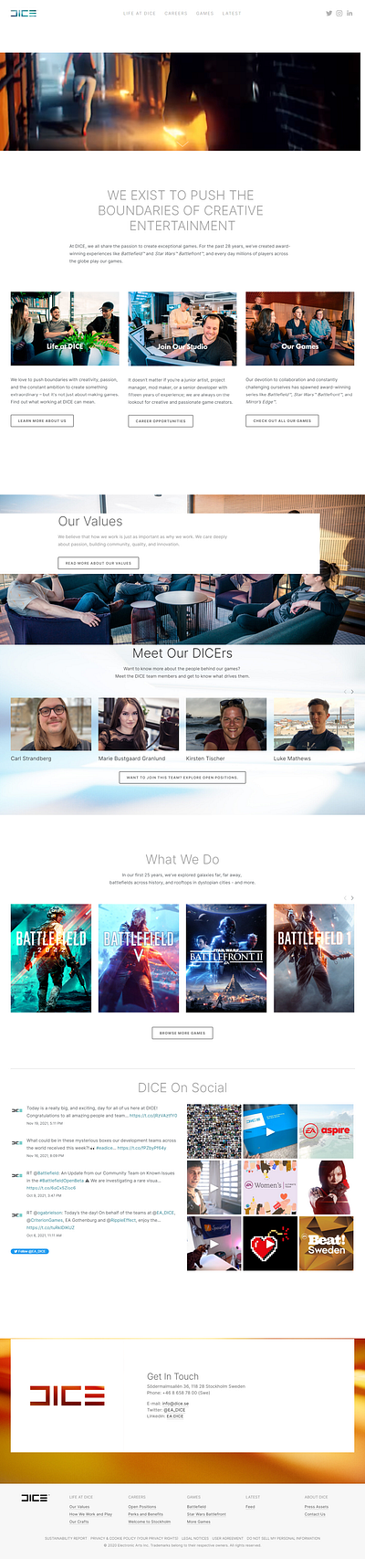 DICE Squarespace Landing Page design editor x ui web swatchers