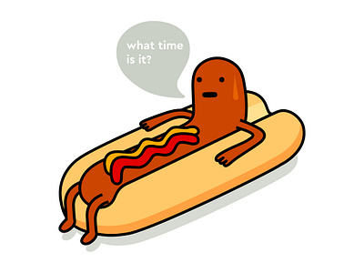 Time branding bread bun cartoon character design dribbble fastfood food health illustration ketchup mascot mustard sausage