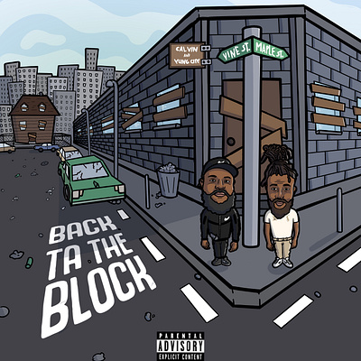 BACK TA THE BLOCK album artwork artwork cartoon cartoon character cartoon illustration cartooning character design illustration procreate single artwork song artwork