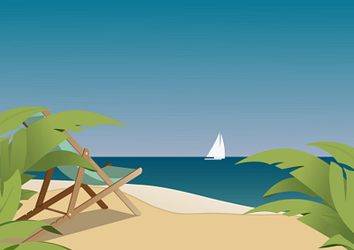 Beach shore illustration adobe art beach blue boat branding design graphic graphic design graphicdesign illustration illustrator photoshop sea shore summer vacation