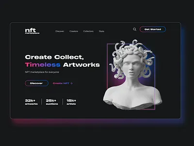 NFT marketplace adobe xd homepage nft ui