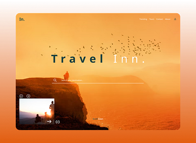 INN -Travel Landing page design destination homepage inspire landing mountain page sea toptravel travel travellanding travelling trip ui uidesign uiux uxdesign vacantion web webdesign