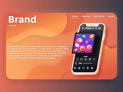 Social media app website landing page 3d brand branding concept design design fresh graphic design home page illustrator landing page minimal mobile app neomorphism social media app ui uiux user experience user interface web design website