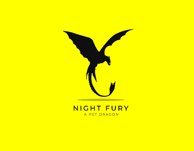 Elegant Minimal Dragon Logo Design - Night Fury brand brand identity branding clean creative design dragon elegant fantasy graphic design logo logo design minimal modern night fury simple toothless