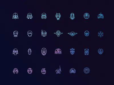 Revisiting Star Wars icons line set star wars ux