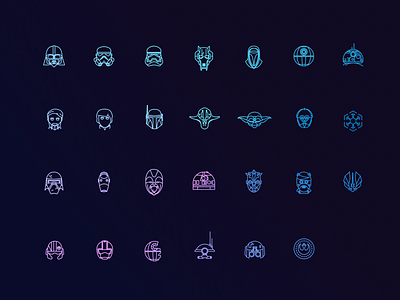 Revisiting Star Wars icons line set star wars ux