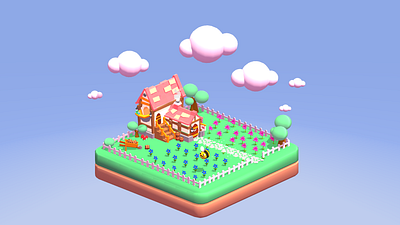 A Garden Of Happiness 3d conceptart game gameart gamedesign graphic design minimalart
