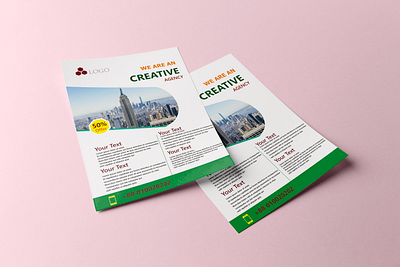 Flyer with beautiful mockup branding business flyer design flyer graphic design illustration vector