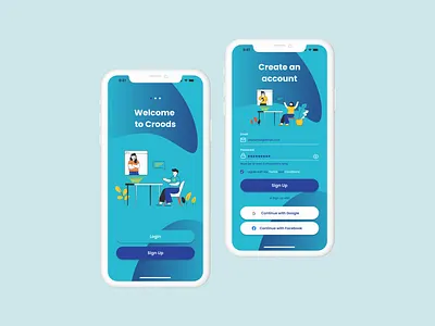 Sign Up app design illustration ui ux