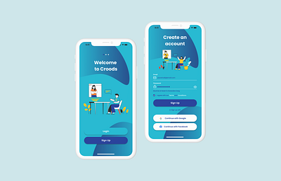 Sign Up app design illustration ui ux