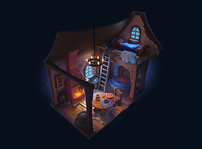 Viking's hut — interior 3d artwork blender digital art game illustration vikings