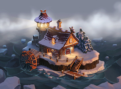Viking's hut (outdoor) 3d artwork blender concept digital art game