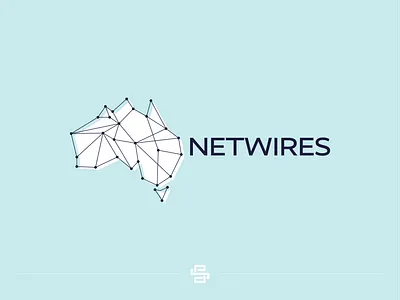 Netwires australia australia map australian ausy computer cyber design flat icon lines logo map minimal net network protect security tech technology vector