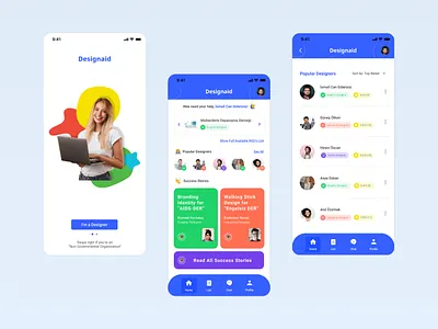 Social Impact App - Splash - Home - List Screens UI app home list mobile mobile app ngo social social impact splash ui ux