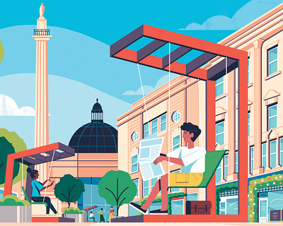 NE1 Newcastle Summer in the City 2021 colour design editorial illustration illustration print