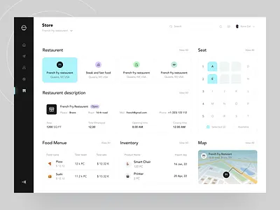 Restaurant Dashboard Design admin analytics cafe charts dashboard data design food food drink graph hotel ofspace state system ui