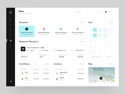 Restaurant Dashboard Design admin analytics cafe charts dashboard data design food food drink graph hotel ofspace state system ui