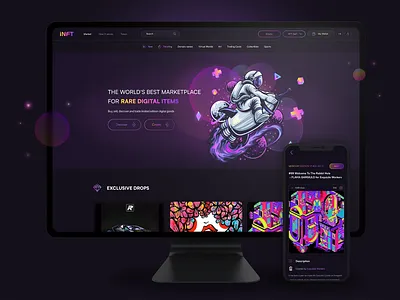 iNFT ✨ - NFT Marketplace on BSC app binance blockchain bsc crypto design marketplace mobile nft ui web website