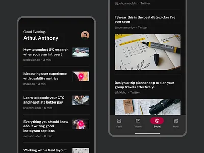 NullHub App Design android bottom navigation clean dailyui dark design material material 3 material design material you minimal news app simple ui ux