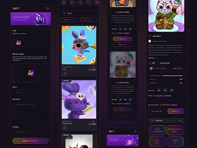 iNFT ✨ - NFT Marketplace on BSC App UI app binance blockchain bsc crypto design marketplace mobile nft ui