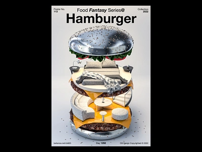 CB Design PC-113 3d 3dart abstract arnoldrender c4d cinema4d composition dailyposter designeveryday food hamburger poster postereveryday