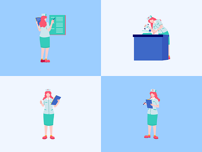 Nurses Character Flat Illustration character doctor flat healthcare illustration medical nurses people