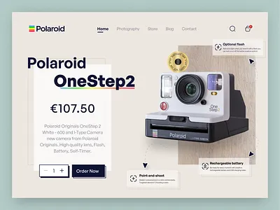 Polaroid Landing page homepage landing landing page landingpage product web web design web page website