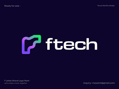 F Tech Logo Design Concept blockchain branding business logo design f letter f logo f tech logo gradient logo icon logo logo mark minimalist logo modern logo software logo startup startup logo tech company tech logo technology vector